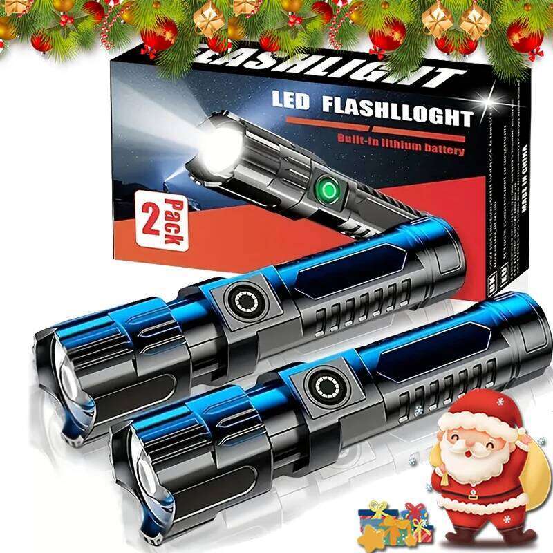 High-power Led Flashlight USB Rechargeable Torch Zoomable Light with Built-in Battery Camping Hiking Lantern Emergency Lamp H260131