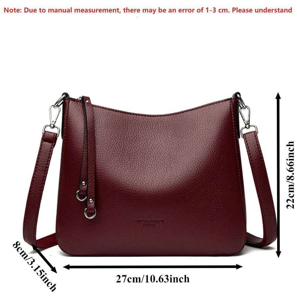 Solid Color PU leather Shoulder Casual Crossbody Bags for Women Zipper Messenger Bag New Luxury Designer Handbag