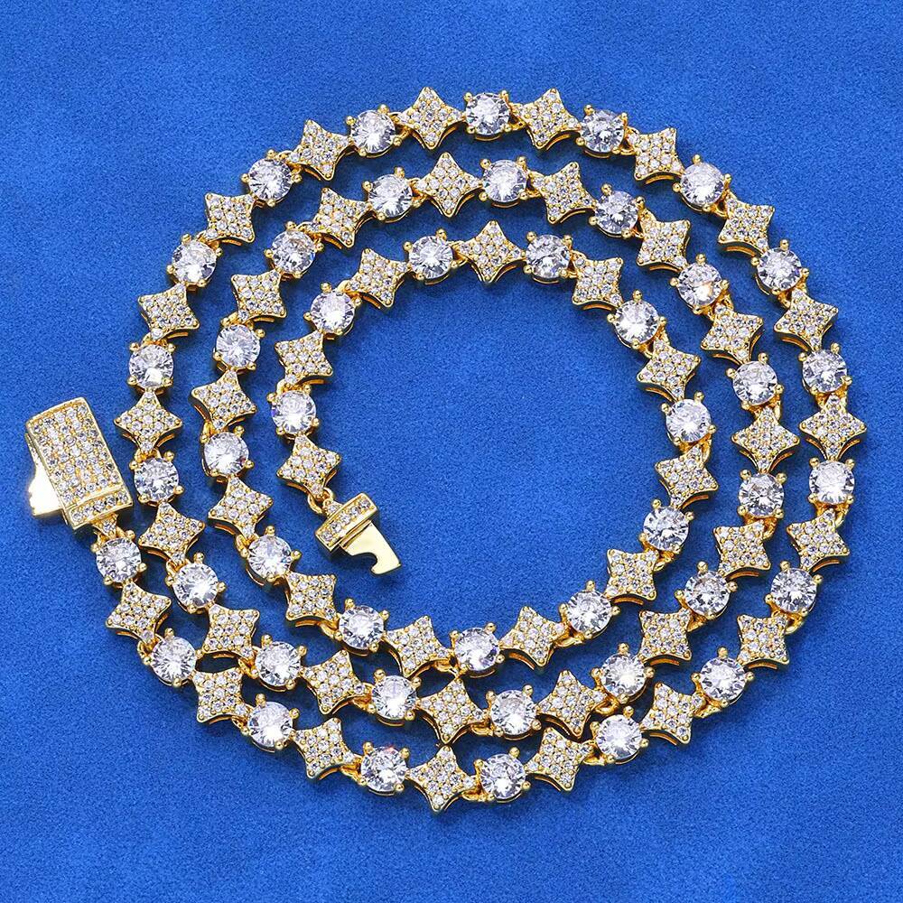 2026 YYN Europe United States 6mm Moissanite Star Tennis Chain Kevlar Necklace Mens Hip-hop Fashion Jewelry Accessories