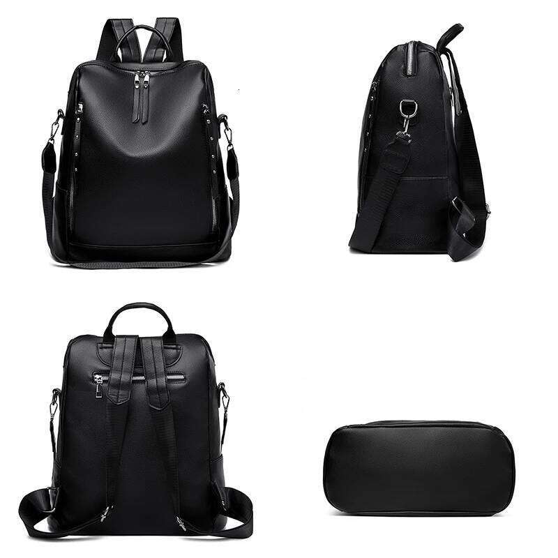 Fashion Trend Women's Backpack High Quality Soft Leather Women School Bag Famous Luxury Designer Female Shoulder Bags Sac A Dos