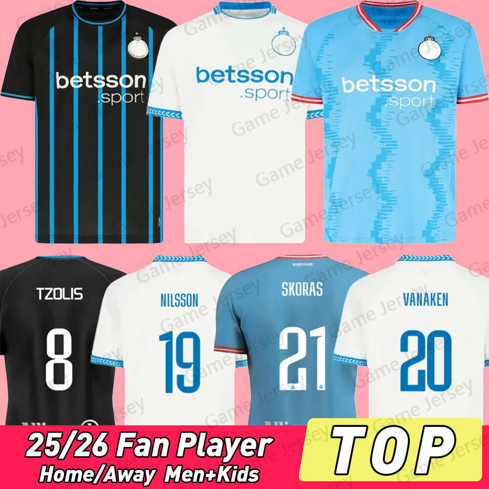 25 26 Brugge Soccer Jerseys Men Kids 2025 2026 SKOV OLSEN Maillot De Foot MEIJER ONYEDIKA Home Away BUCHANAN VANAKEN Bruges Football Shirt BrUGge