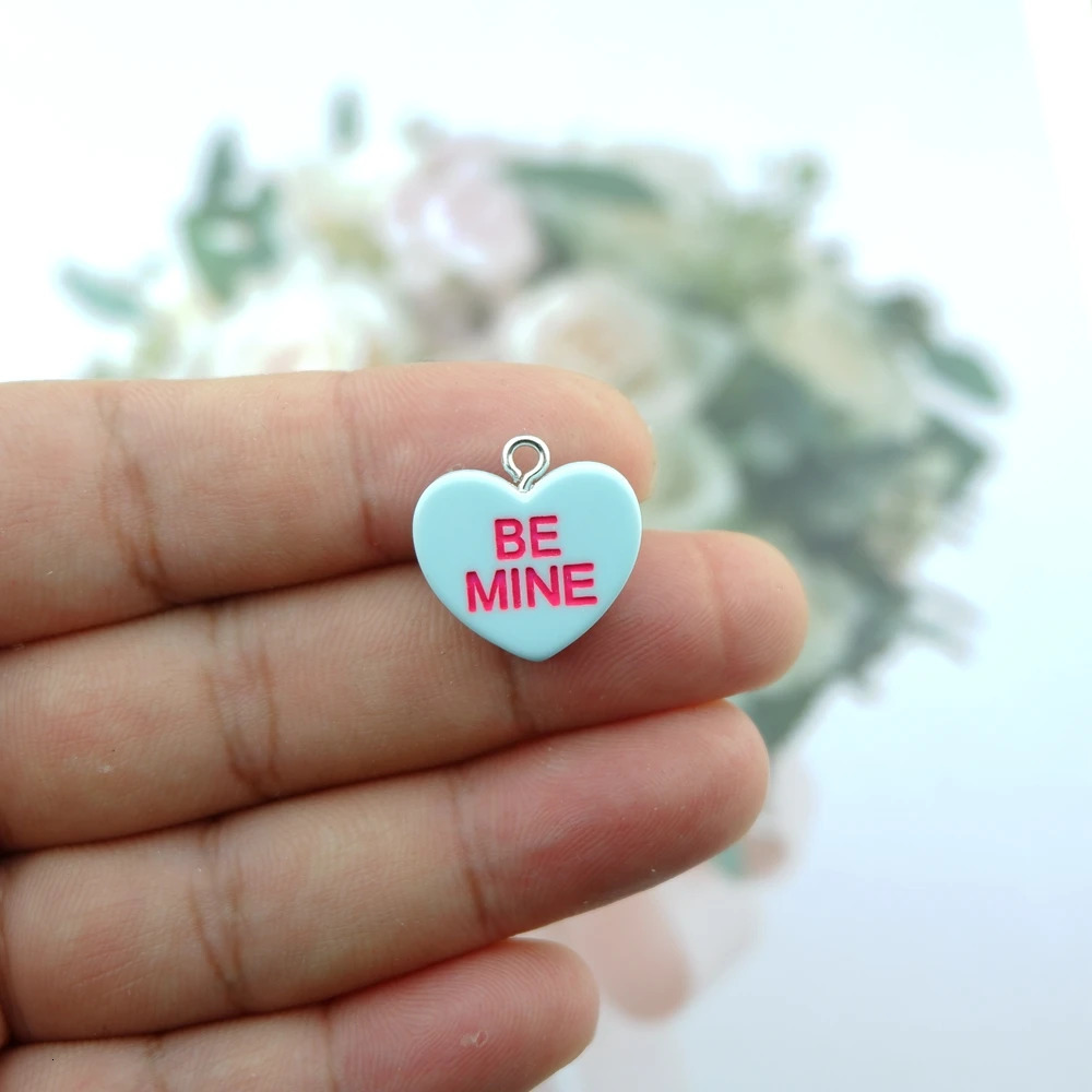 Kawaii Valentines Day Heart Charms for Jewelry Making Diy Earring Bracelet Pendant Accessories Findings Wholesale Bulk 260124