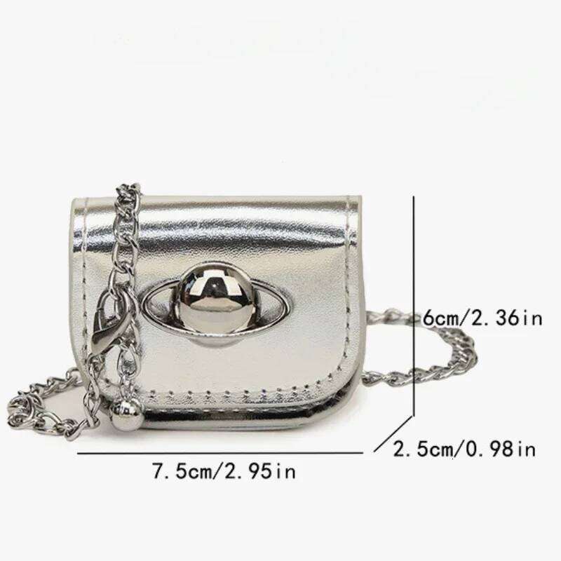 Designer Luxury Clutch Coin Purse Handbags Pink PU Leather Crossbody Ladies Bags Y2K Vintage Korean Small Chain Shoulder Bag