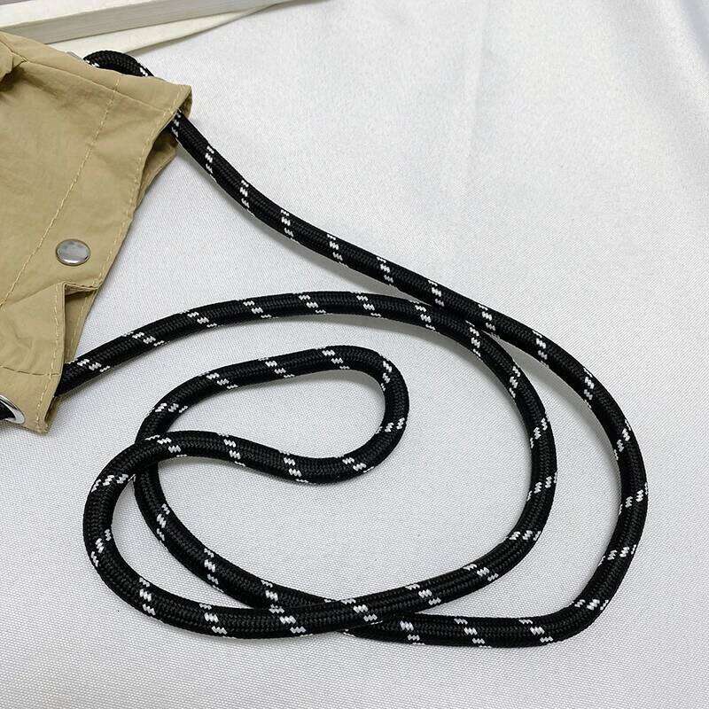 Japanese nylon small shoulder solid color vertical version mobile phone casual simple coin purse headphone bag