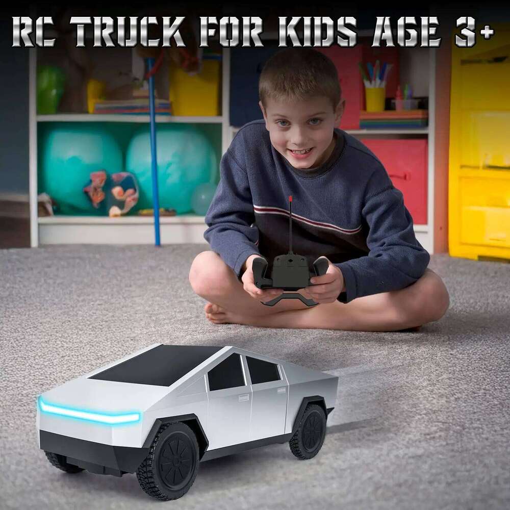 1:24 Cyber Pickup 4WD Off-Road Car, 27MHz Wireless Remote Control with LED Lights, Rechargeable, Children's Toy G Y260131