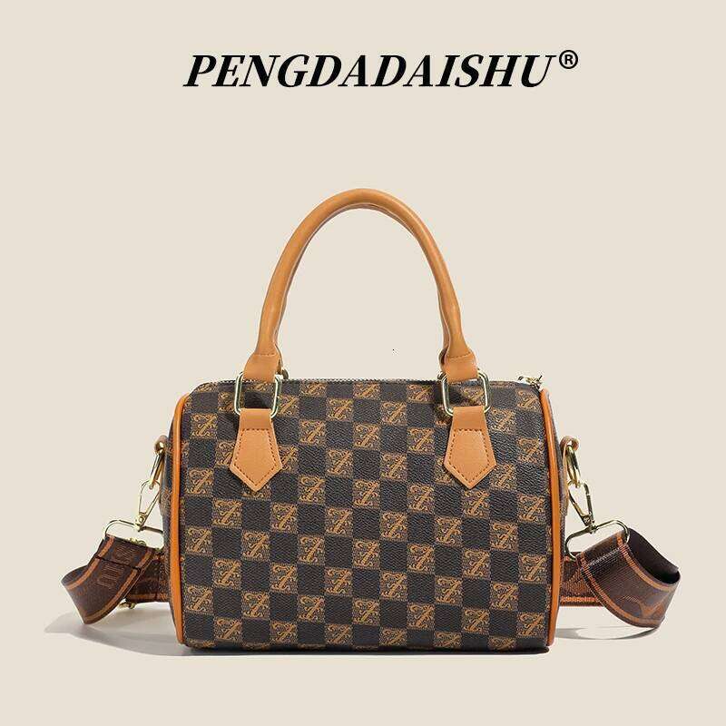 New vintage printed Boston handbag, trendy bags, versatile messenger bag