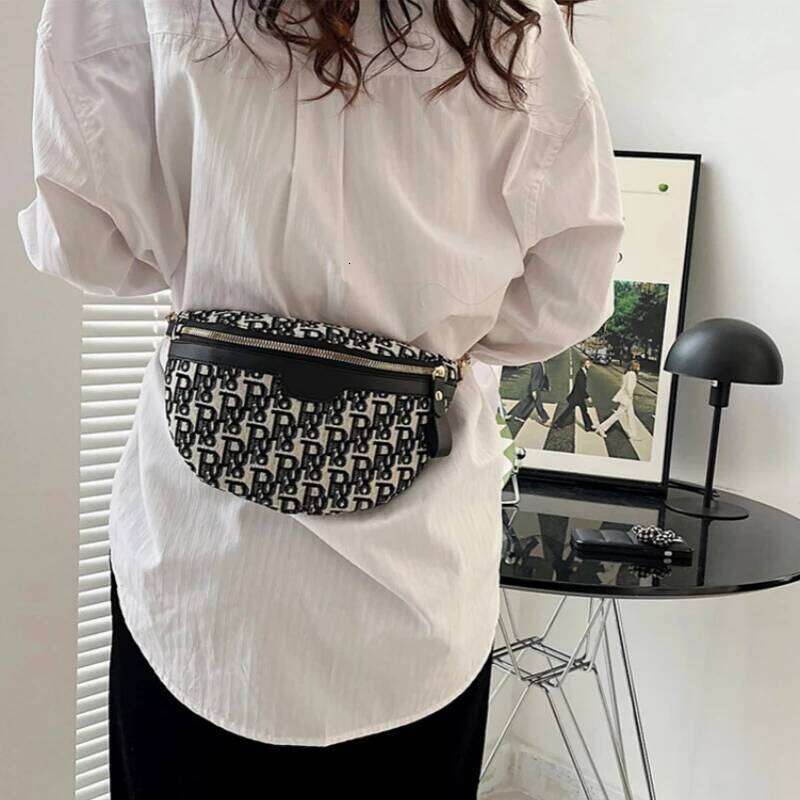 Letter Print Fashion Crossbody Round Mini Minimalist Waist Versatile Women's Shoulder Bag