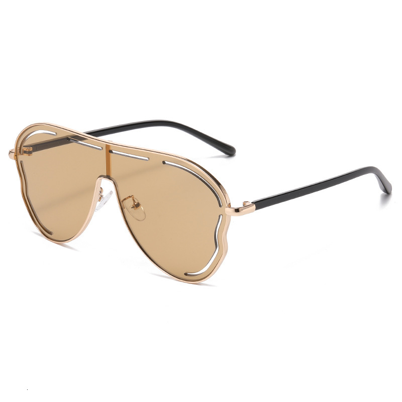 New Y2K Chic European And American Style One-Piece Large Frame Toad-Shaped Sunglasses Personality Outdoor Hollow Y2k Lenses