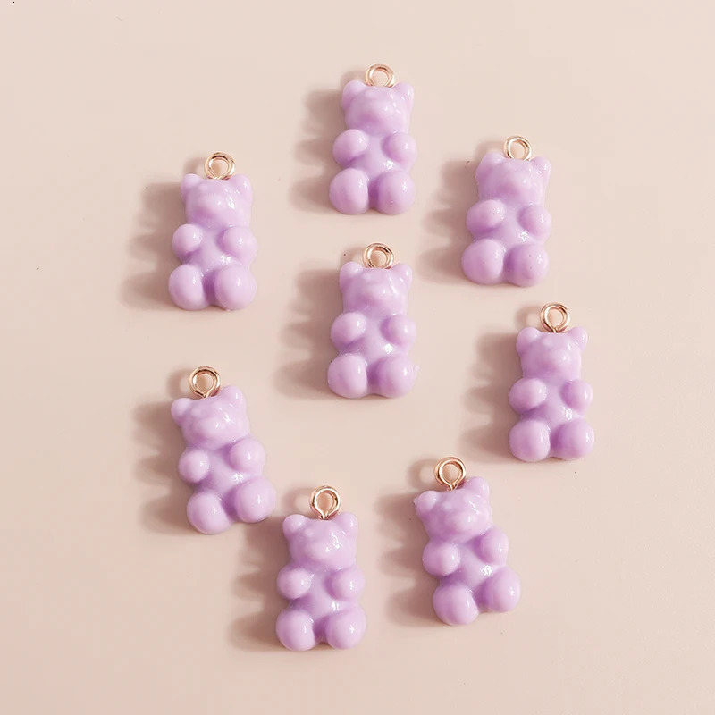 30pcs 11x20mm Cute Candy Colors Resin Bear Charms for Making Earrings Pendants Necklaces Bracelets DIY Crafts Jewelry Findings 260124