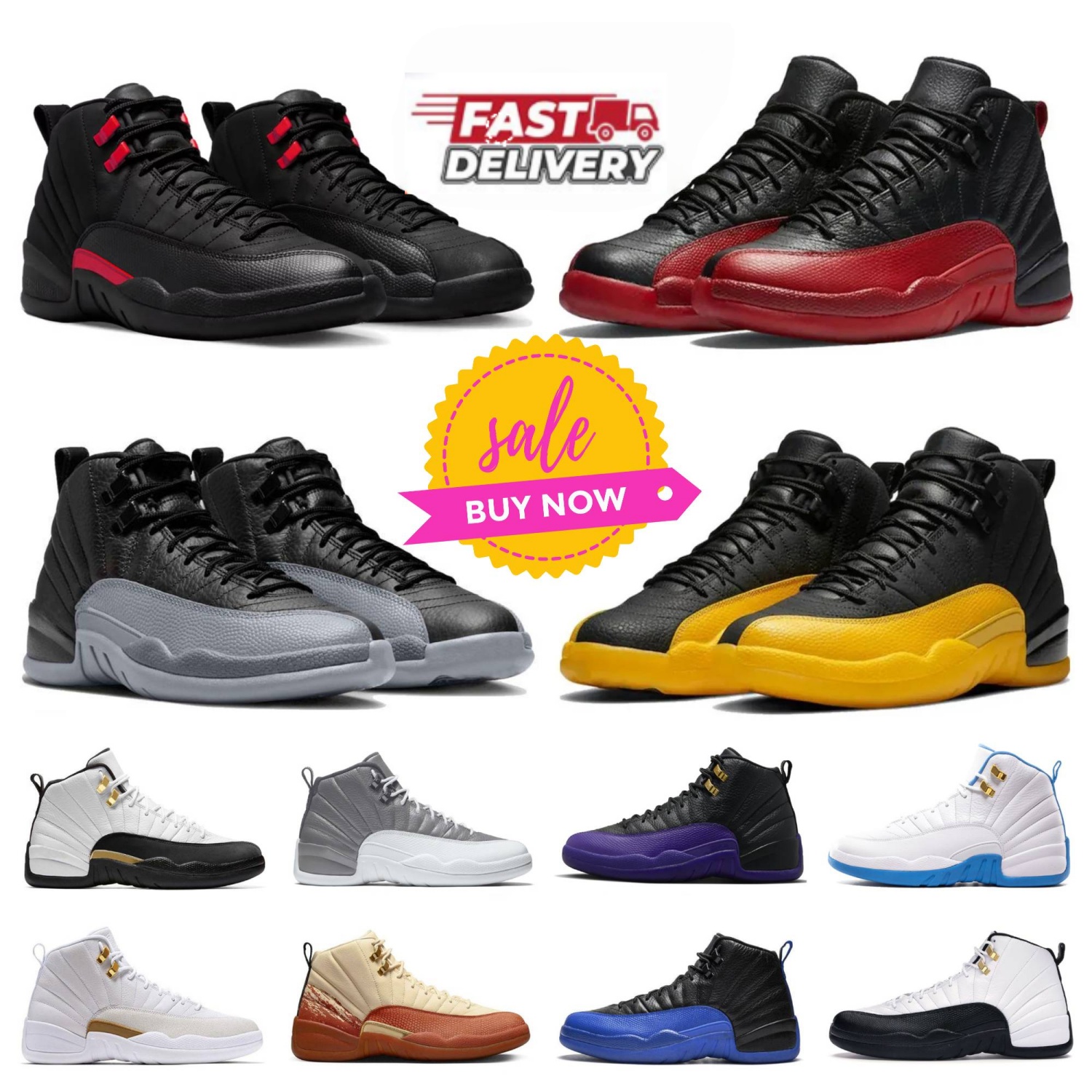 Ddesigner Shoes Cherry 12s Basketball Shoes Red Taxi Flip Playoffs Fieled Purple Brilliant Orange Wolf Grey Flu Game Royalty Barons Blueberry Sport Sneakers SIZE 47