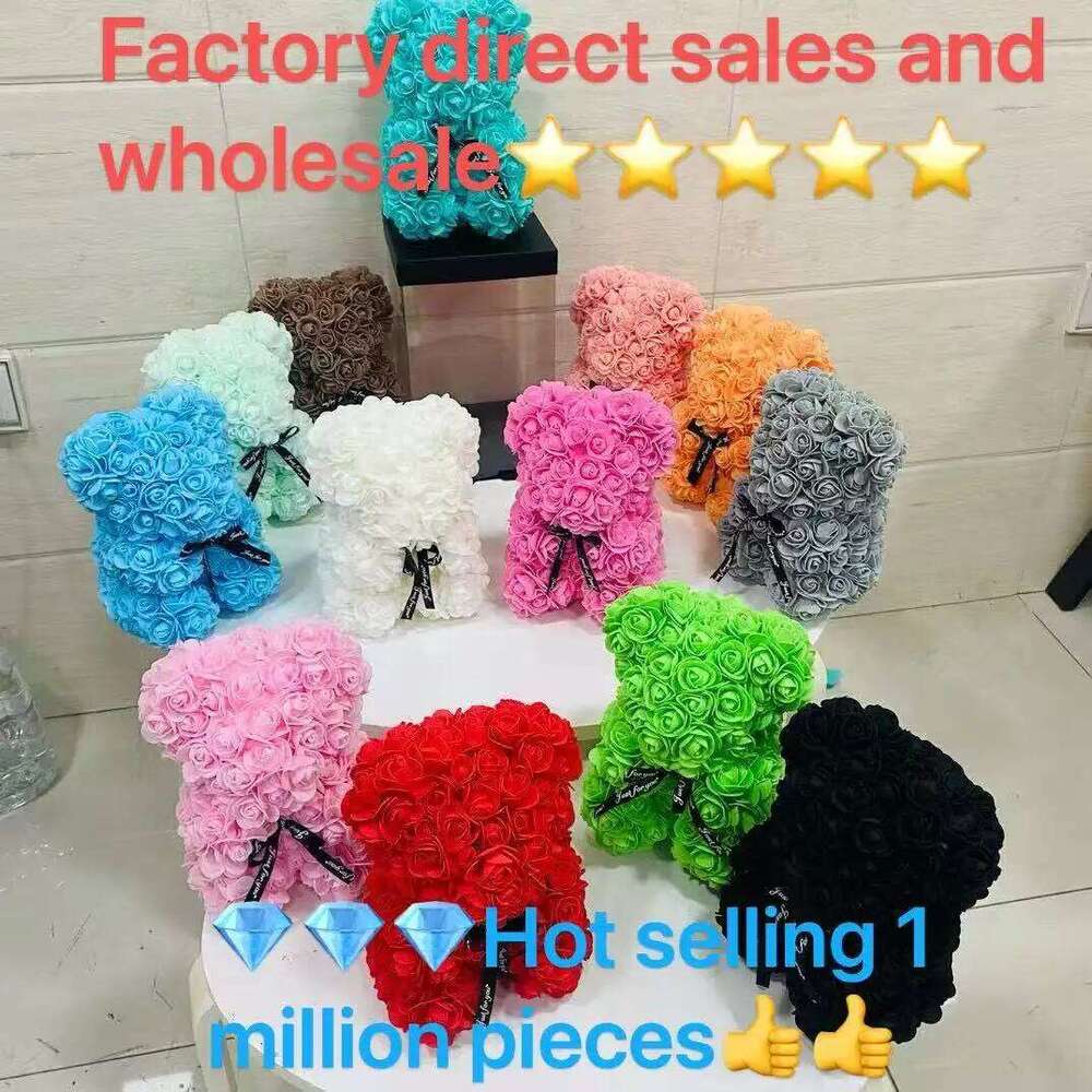 Romantic Valentine's Day creative simulation rose bear Halloween Christmas Birthday Gift Wedding flower Party decoration Y260131