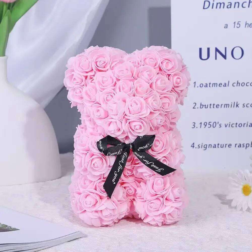 1pc Artificial Rose Bear Flower a Gift for Women Christmas Valentine's Day Birthday Anniversary Y260131
