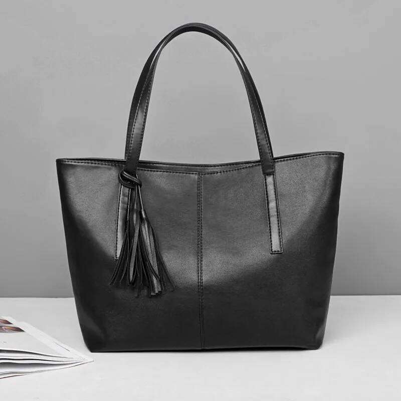Ladies Large Capacity Handbags Women Retro Tassel Design Tote Luxury Brand PU Leather Shoulder Bag Female Top Handle Sac A Main XJ260130