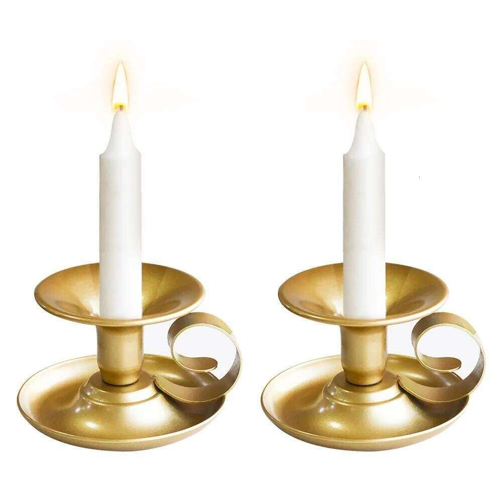 European-Style Tea Cup Metal Iron Simple Candlestick Holder Single-Head Base Tabletop Candle Holders Y260131