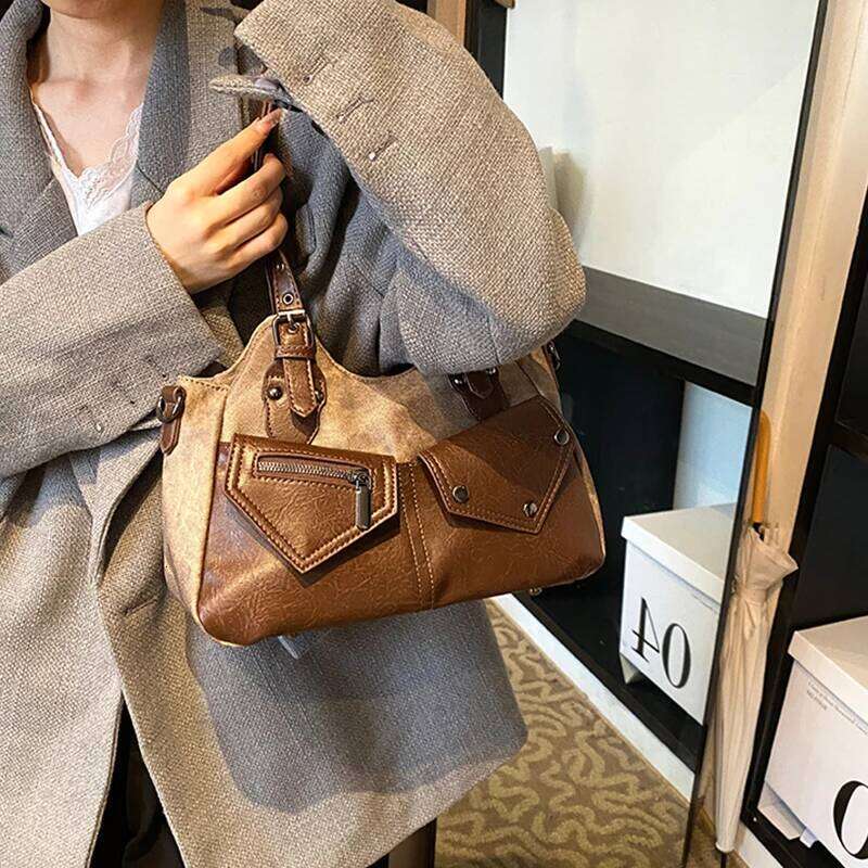 Retro Trendy Shoulder European American High-quality Handbag Fashionable Versatile Tote Simple Personalized Women Bags XJ260130