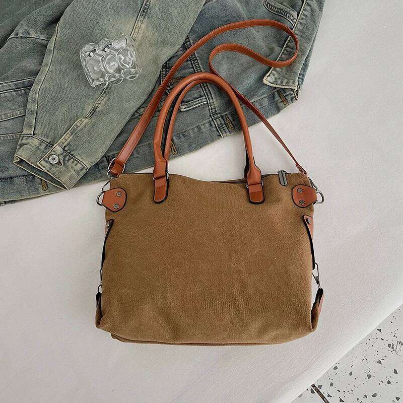 Cloth large capacity crossbody zipper handbag, tote shoulder bag, women's commuting bag