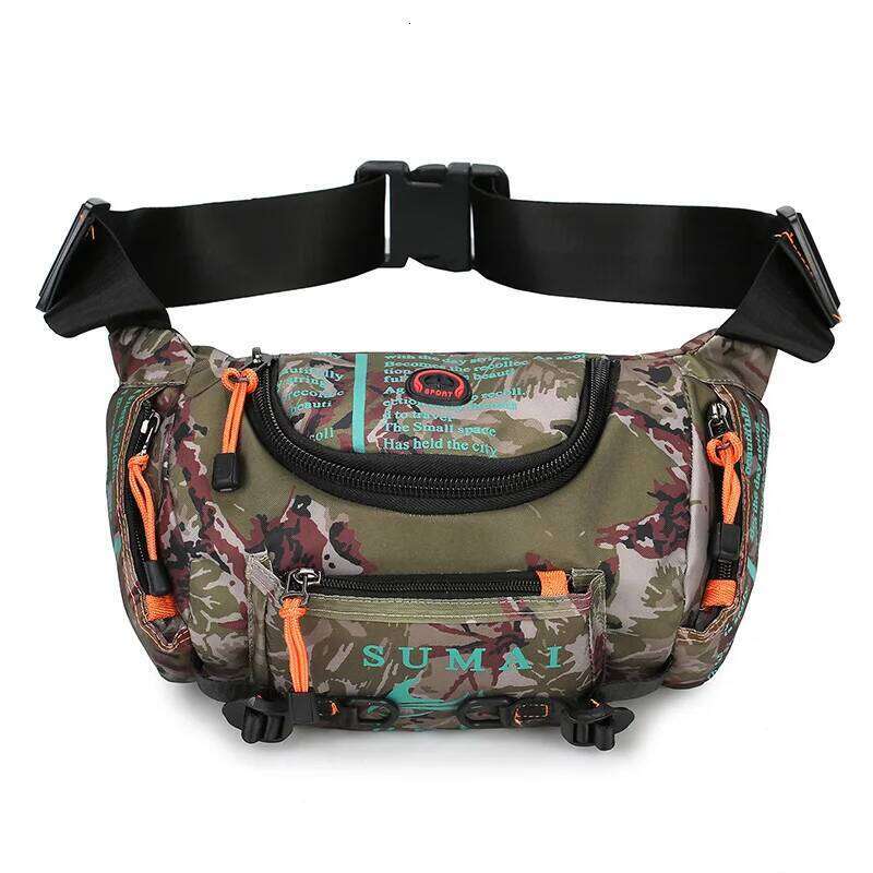 Multi-functional outdoor waist sports men's single shoulder cross-body waterproof chest bag, cycling and hiking large