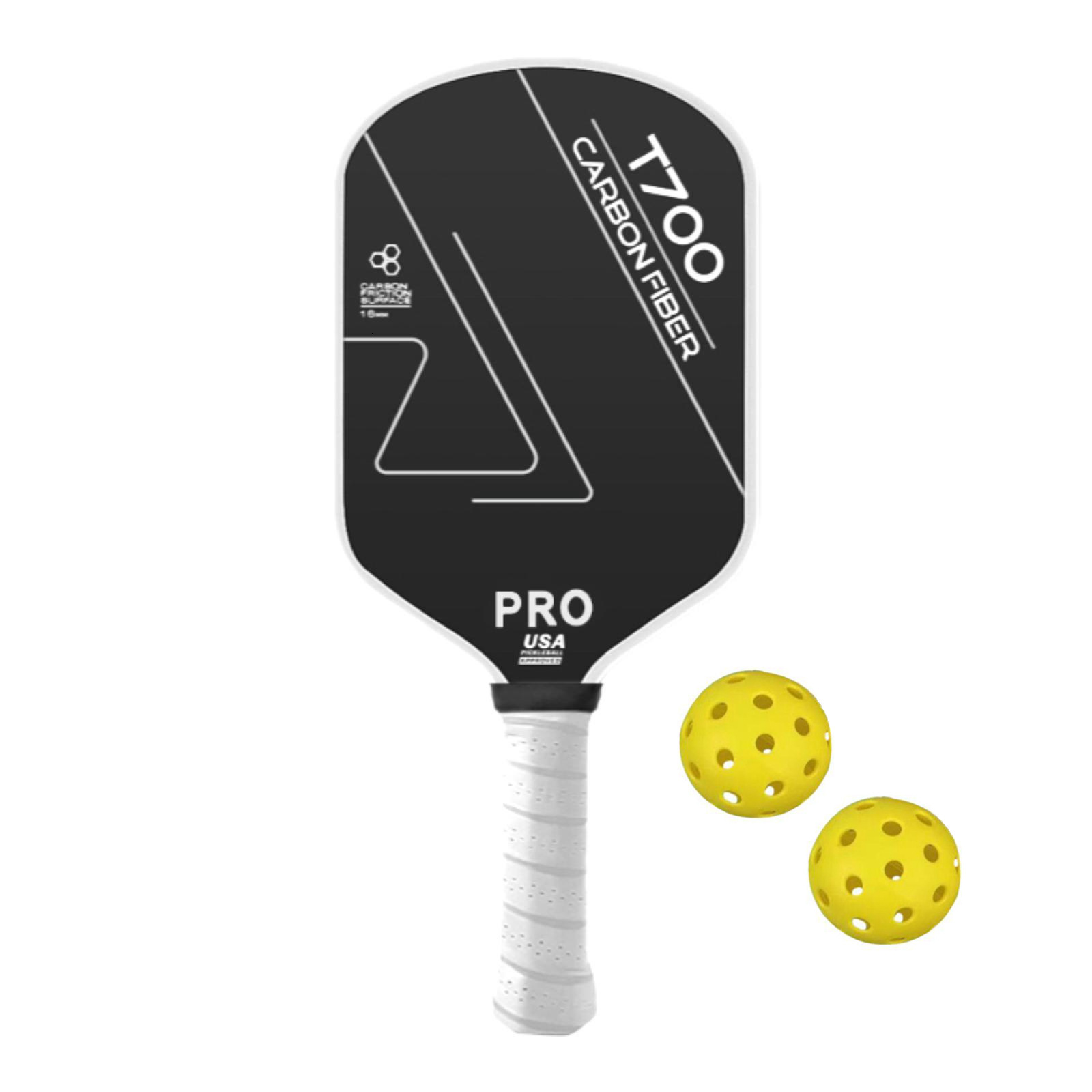 T700 Textured Matte Carbon Fiber Pickleball Racket Integrated Blade Offensive Same Model 16mm Thick Professional Competition In Stock