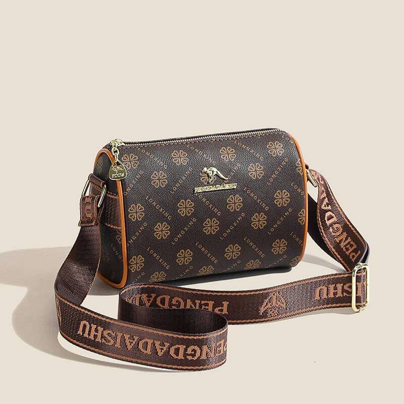 Women's fashion bag, woven pattern wide shoulder strap, messenger bag for autumn and winter, new style