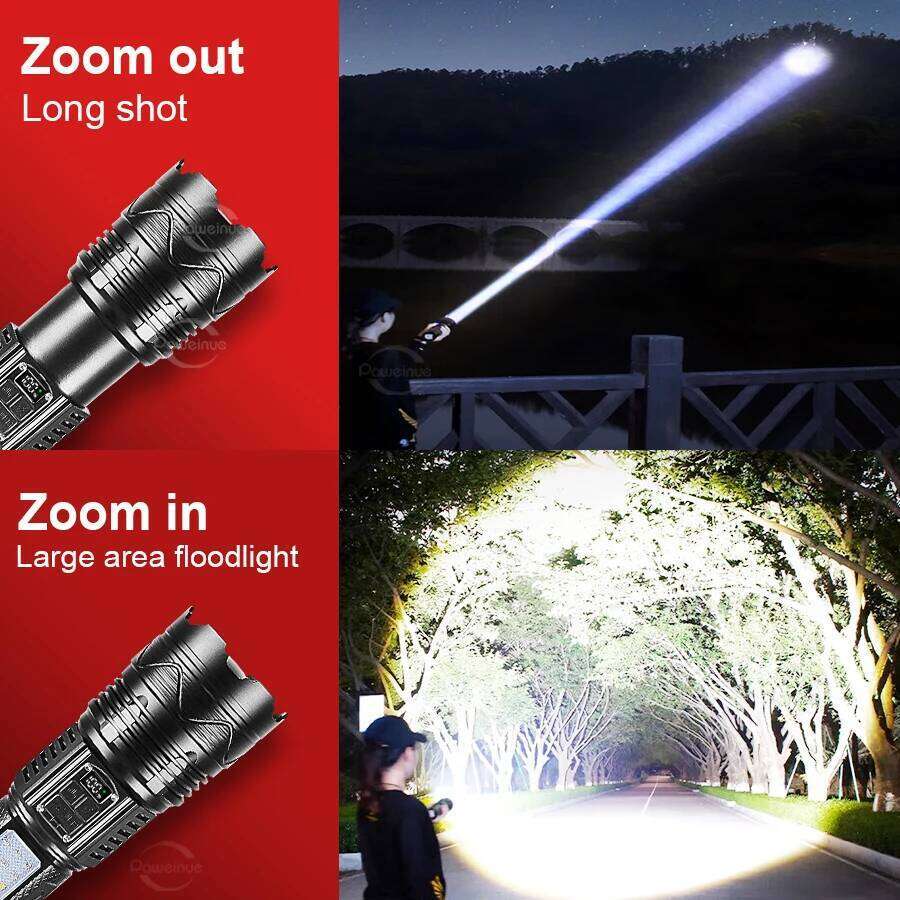 26000000LM High Power LED 20000mAh Built-in battery Rechargeable Torch With COB Light Tactical Flashlight USB Lantern H260131