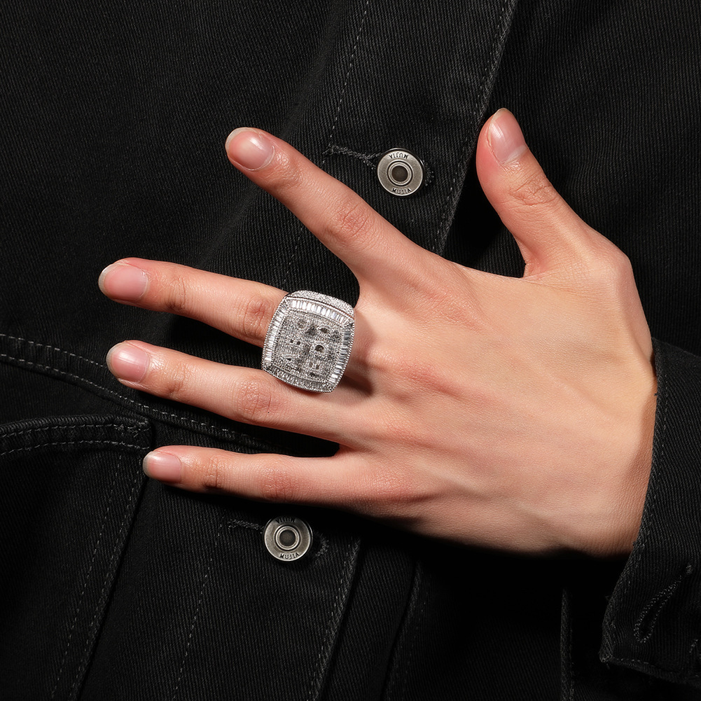 2026 Hiphop Men Women Fine Jewelry Iced Out Gold Plated 925 Sterling Silver VVS Moissanite Diamond Baguette Ring With GRA Certificate