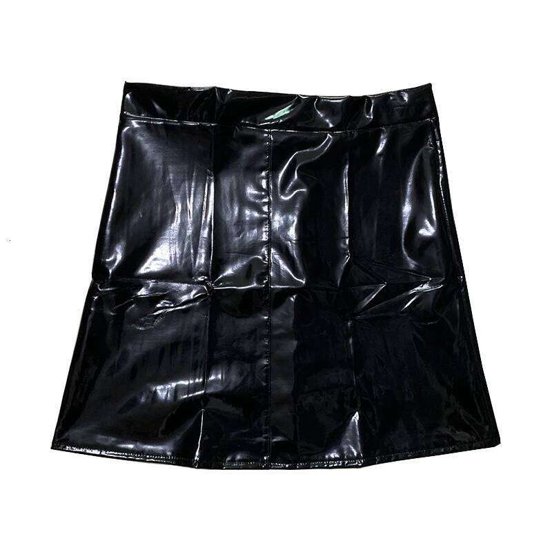 BIVIGAOS Black Mirrored PU Women Shining Leather High Waist Sexy Package Hip Skirt Tight Slim A-line Short Skirts XJ260131