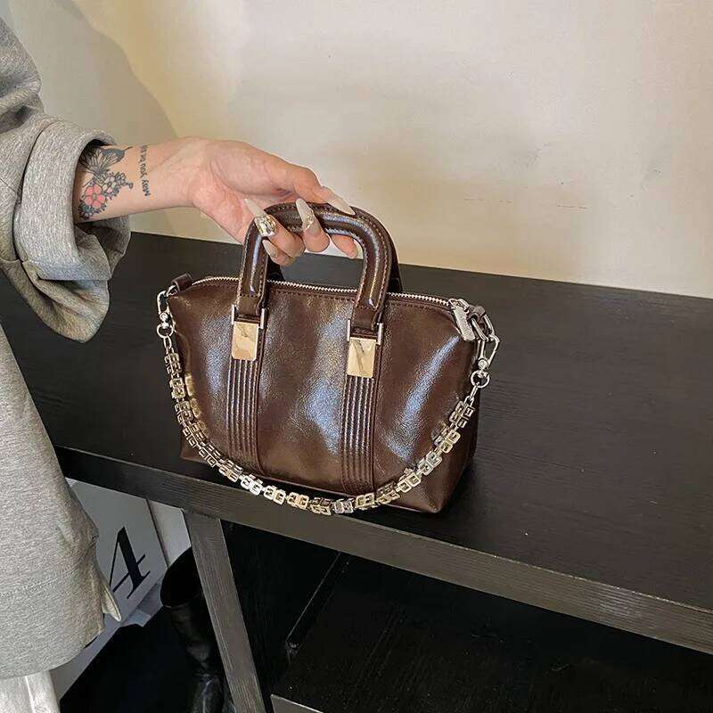 Fashion Women Bags Senior Sense Crossbody Autumn And Winter New Simple Oil Waxed Leather Versatile Commuter Handbag Tote Bag XJ260131