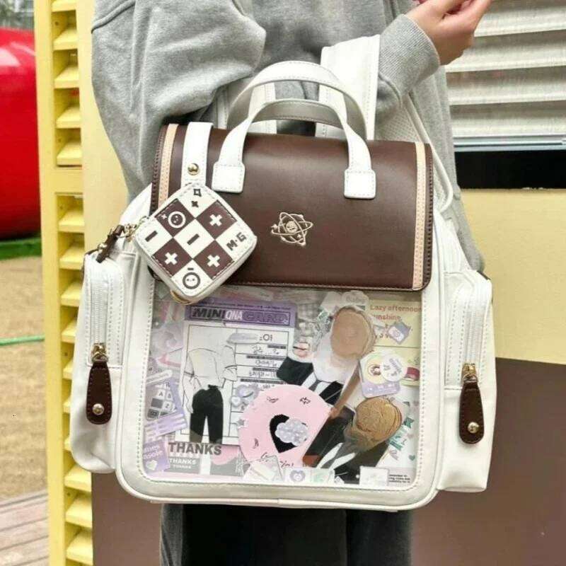 JK Girl Harajuku Transparent School Bag for Y2K Japanese Cute Ita Backpacks Women College Style Student Backpack