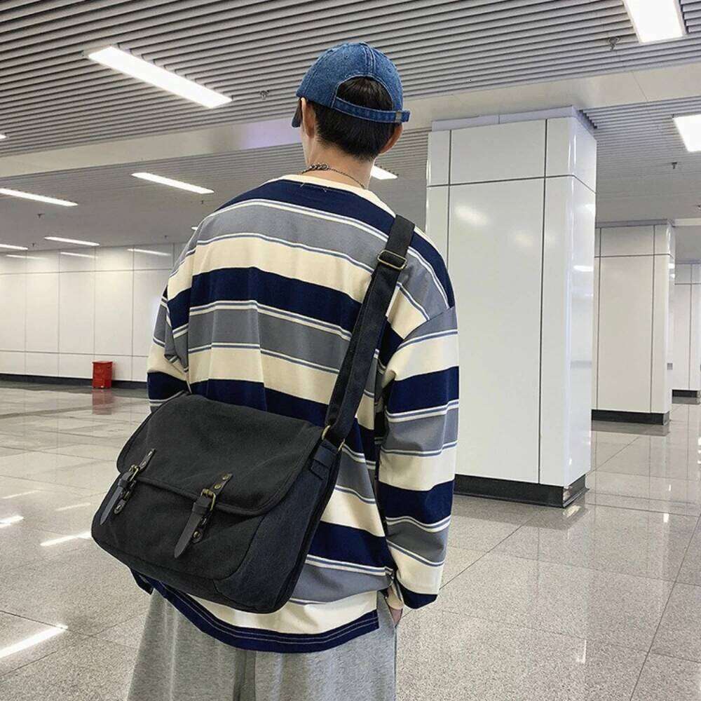 Mens Casual Handbags Vintage Shoulder Messenger Bag Leisure Student Satchel Package Bolsos Crossbody Bags Canvas Large Capacity