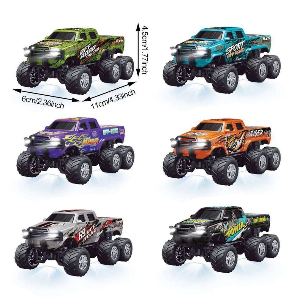 1/64 RC 2.4G Mini Off-road High-Speed 6-wheel Alloy Remote Control Car Rechargeable Belt Shock Absorption Boys Toys Gifts Y260131