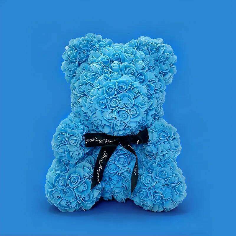25cm Artificial Flower Eternal Rose Teddy Bear Christmas Birthday Valentine's Day Anniversary Gift for Home Wedding Decor Y260131