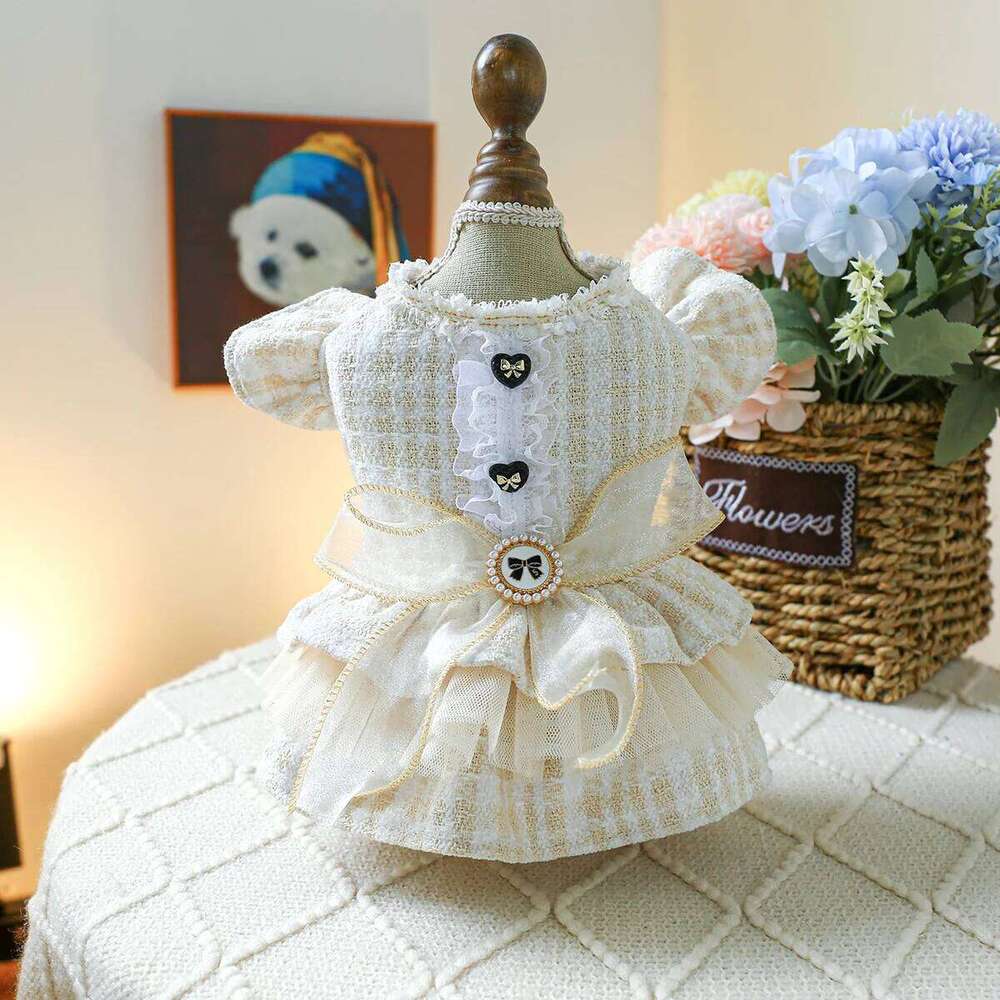 2024 New Winter Gabrielle Princess Dog Warm Wedding Dress For Small Dogs Yorkie H260129