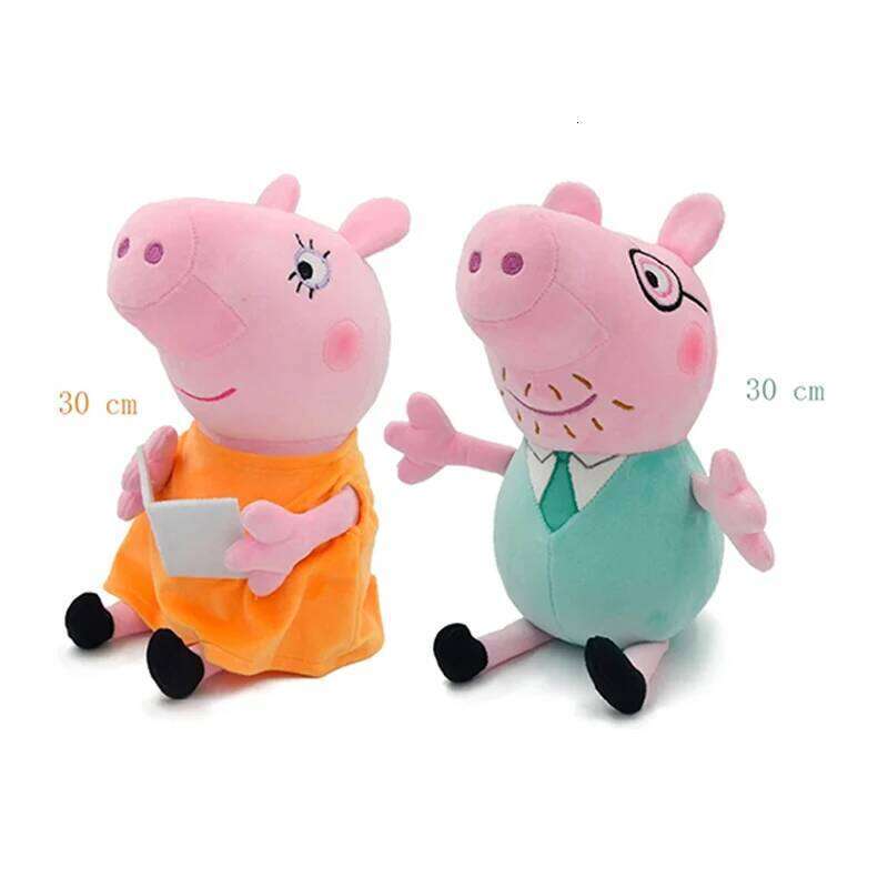 Original Peppa Pig George Holiday Party Decoration Kawaii Family of 4 Suit Plush Dolls Children's Toys Christmas Gift Z260131