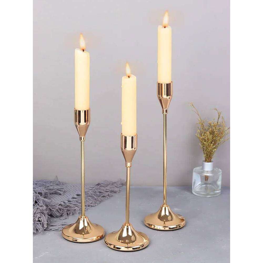 3Pcs/Set European Style Metal Holders Fashion Wedding Table Candle Stand Exquisite Candlestick Christmas Tabl Y260131
