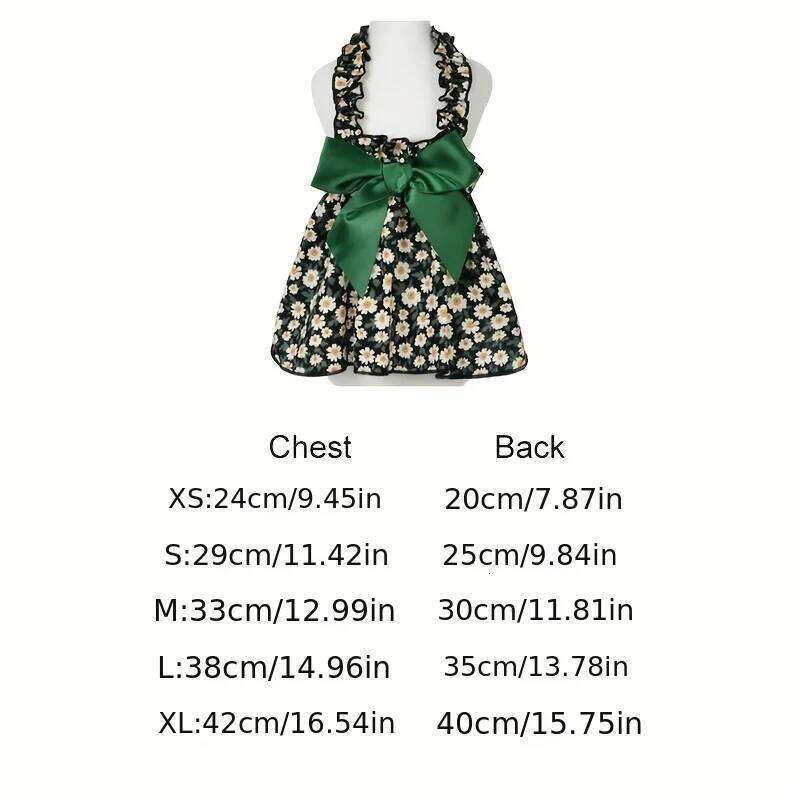 New spring and summer small wrinkled chrysanthemum strap cotton princess dress pet elastic dog clothes lady skirt H260130