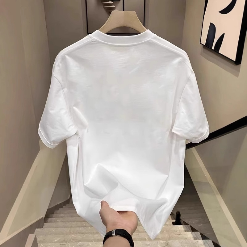 2026 Summer Cotton Short Sleeve T-Shirt Loose Minimalist Print Creative Versatile Comfortable Top