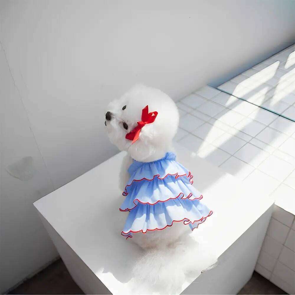 Stylish Thin Pet Princess Dress Lightweight Small Dogs Cats Dog Cat Clothes Breathable Outfit for Teddy, Bichon, French Bulldog H260130