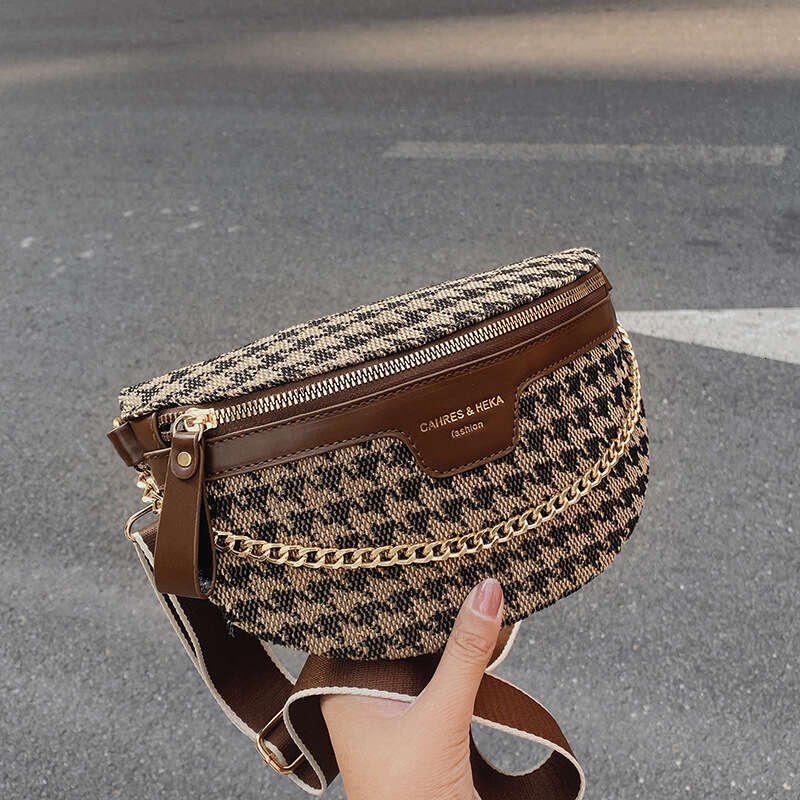 Explosive BBao Leopard Print Chest Single Shoulder for Women 2026 New Trendy Cool Retro Plaid Crossbody Waist Bag Versatile