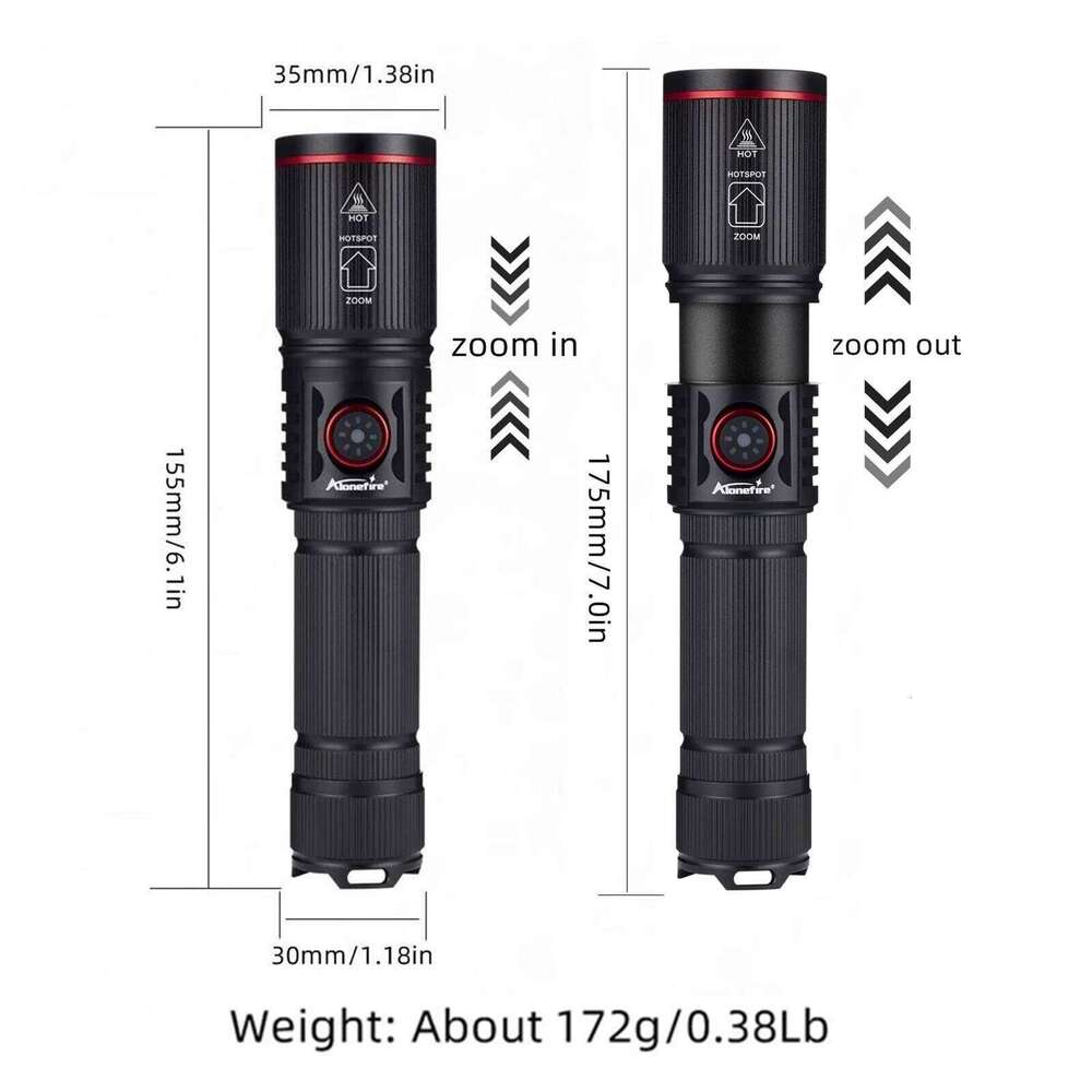 20W Zoom Round Beam Light LED High Power flashlight USB Rechargeable Torch Camping Outdoor Hunting Fishing Walking Lighting Lamp H260131