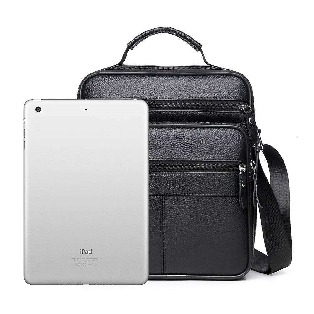 2025 Genuine leather cowhide business Men's single-shoulder crossbody for men casual daily large capacity message bag XJ260131