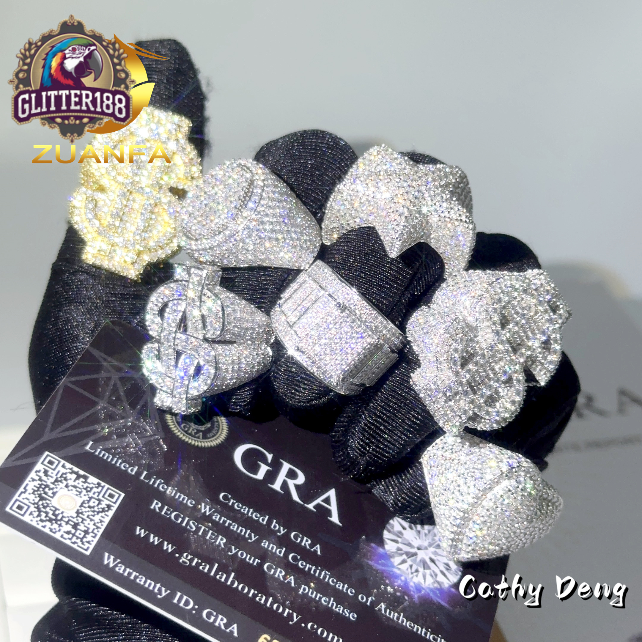 2026 new style hip hop Jewelry Hot Selling Hip Hop Ring Heart Full Pave Moissanite 925 Sterling Silver Ice Out Moissanite Men Diamond Ring