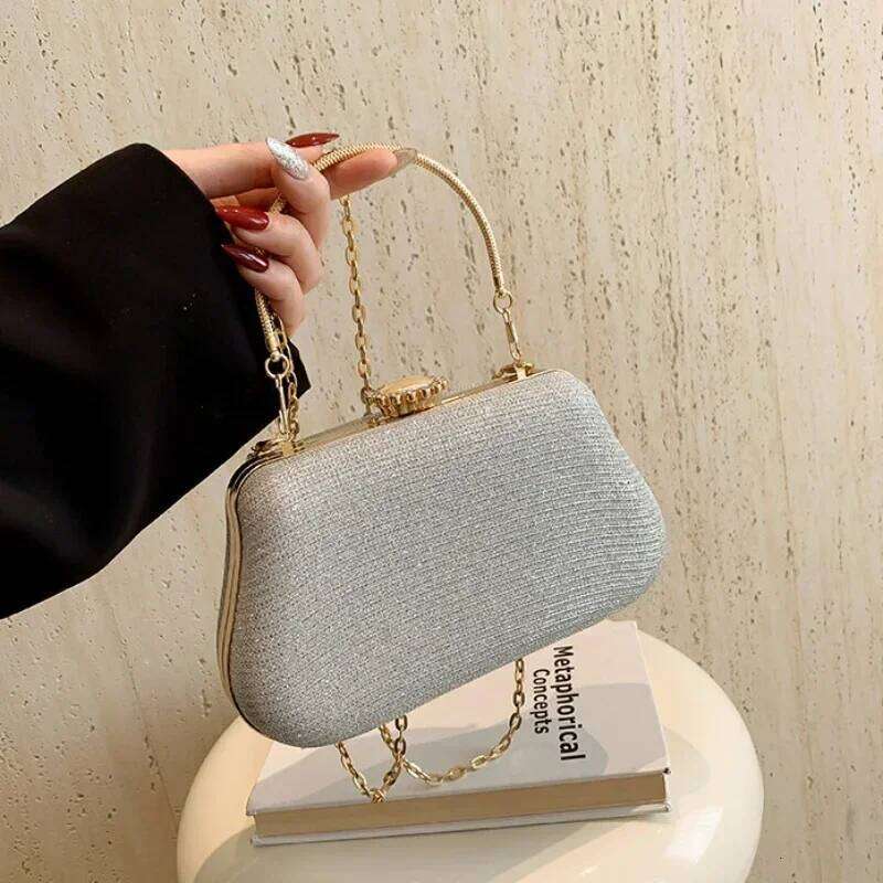 Luxury High Design Women Evening Brand Party Banquet Glitter for Ladies Wedding Clutch Handbag Shoulder Bag Chain Bolsas