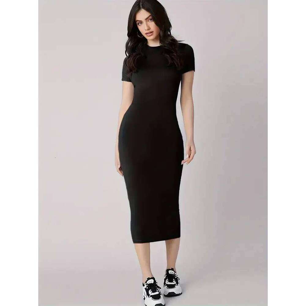 Women's Spring/Summer Colored Lipprint Letter Print Casual Slim Fit Round Neck Short Sleeve Sexy Dress XJ260131