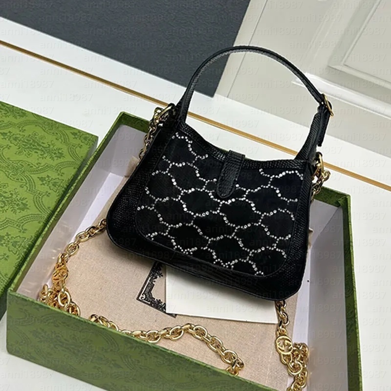 Luxury Notte chain women's shoulder fashionable sparkling diamond handbag canvas leather mini Hobo crossbody bag Jackie 1961 armpit wallet