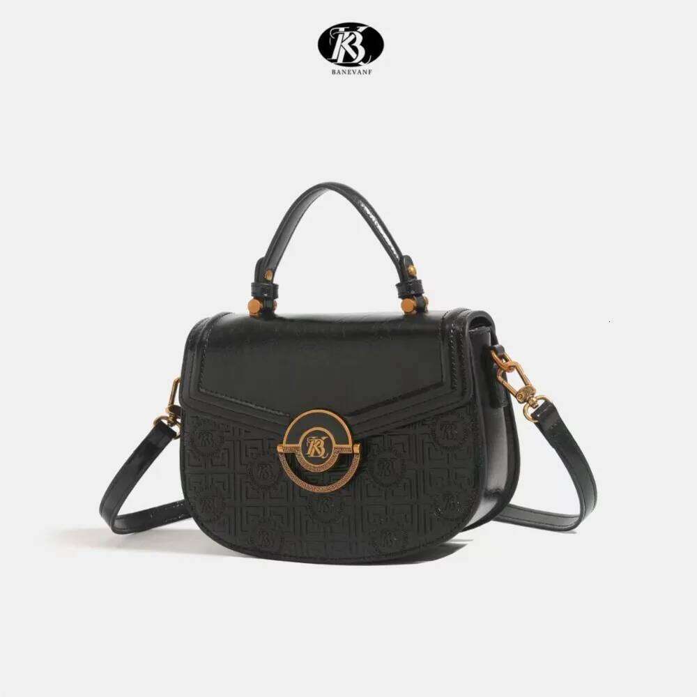 KB Women's Bag 2025 New Style High-end designer embossed fashion versatile single-shoulder crossbody Small round bag
