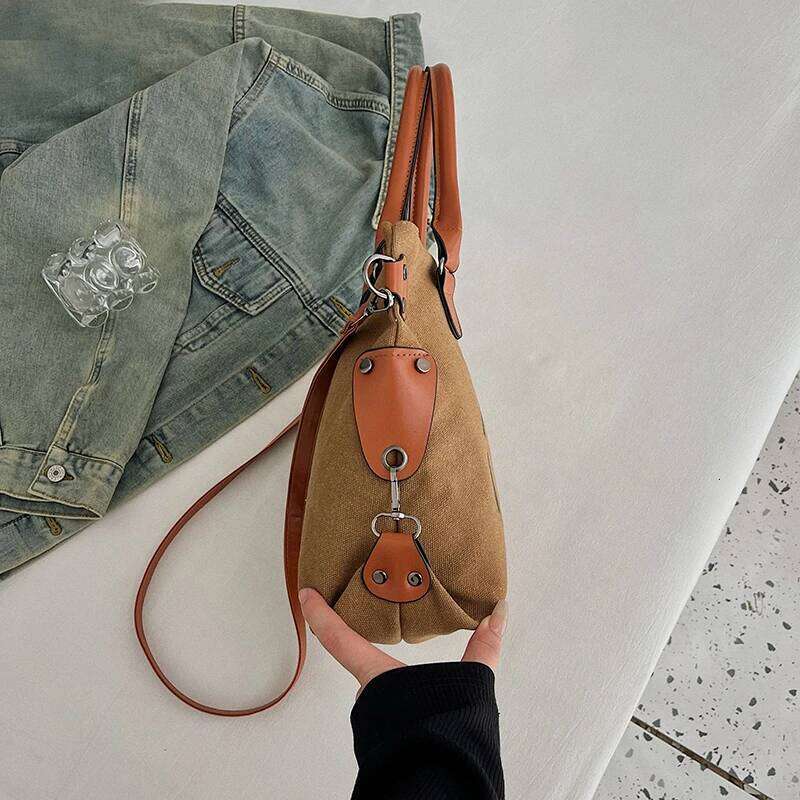 Cloth large capacity crossbody zipper handbag, tote shoulder bag, women's commuting bag