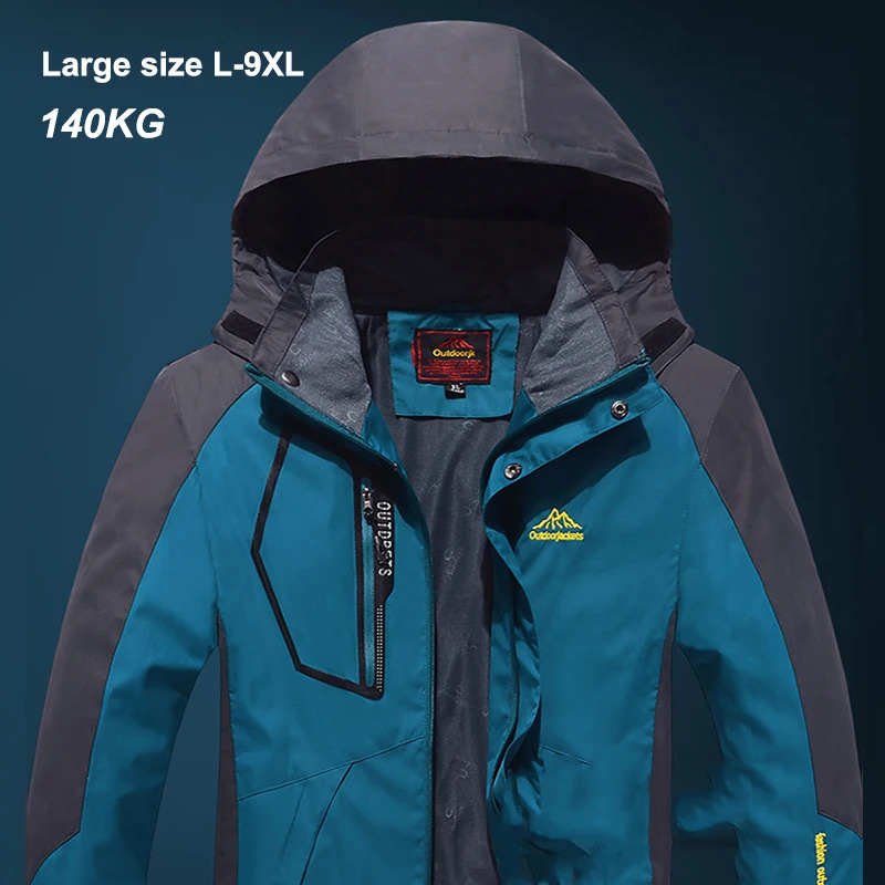 CHRLCK Mens Waterproof Hiking Jacket Large Size Windproof Windbreaker Camping Hunting Running Trekking Fishing Fleece Coat Men 260122