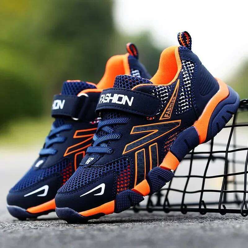 Children Sports Shoe Soft Sole Mesh Kids Boy Walking Running Non-slip Casual Sneakers Gril Lightweight Hook Loop Shoes Y260128