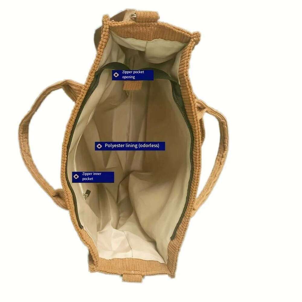 Corduroy Crossbody Tote Stylish Commuter Shoulder Bag with Multiple Spacious Pockets Handbag For Women