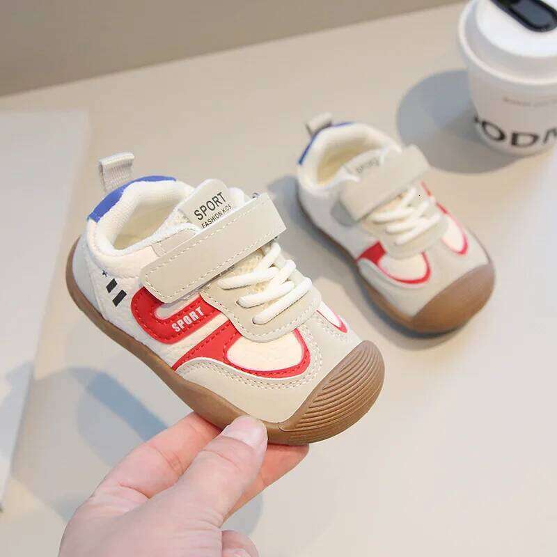 0-6 Years Children Casual Toddler Sneakers Soft PU Leather Kids Unisex Boys Girls Sport Running Shoes Pink, Brown Y260128